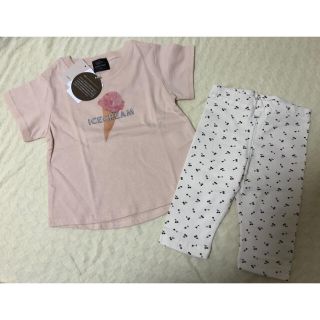 プティマイン(petit main)の新品  プティマイン  アイスクリーム柄Tシャツ＆さくらんぼレギンス 90(Tシャツ/カットソー)