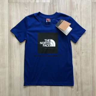 ザノースフェイス(THE NORTH FACE)の【海外限定】ノースフェイス　ジュニア　ボックスロゴ　Tシャツ　ブルー　130cm(Tシャツ/カットソー)