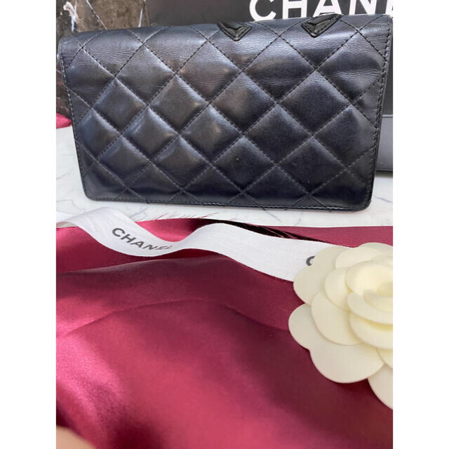 【CHANEL】正規品　マトラッセ／カンボンライン長財布　ココマークブラック