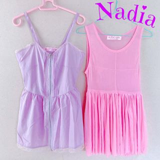 ナディア(NADIA)のNadia♡未使用!あいにゃん着用ビスチェワンピ&シースルーワンピ 2着セット♡(ミニワンピース)