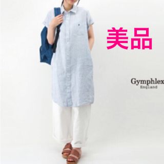 ジムフレックス(GYMPHLEX)のsale❤️美品✨ジムフレックス リネン シャツワンピース 14 送料込(ひざ丈ワンピース)