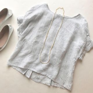 ユナイテッドアローズ(UNITED ARROWS)の美品 美品 mielle*フレンチリネンルーズブラウスプルオーバー(シャツ/ブラウス(半袖/袖なし))