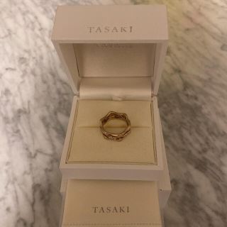 タサキ アルーアラベッロ ダイヤ0.35ct K18 14号 美品