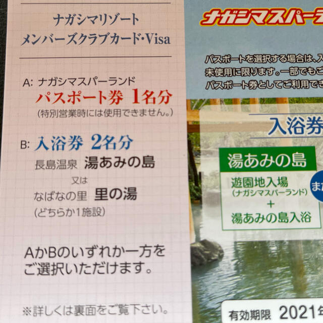 ナガシマスパーランド パスポート、湯あみの島、里の湯 ２枚セット www ...