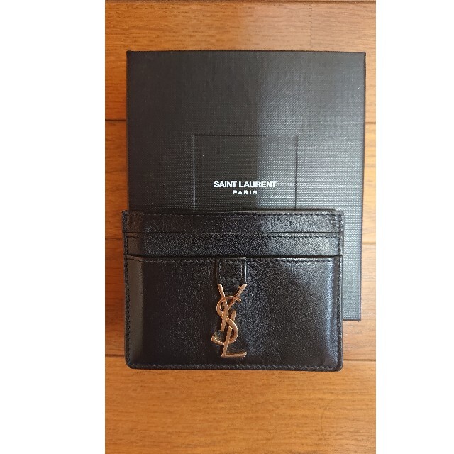 確実正規品 SAINT LAURENT サンローラン レザー ロゴ カードケース