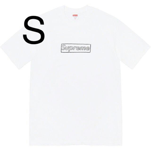 S Supreme Kaws Chalk Logo Tee 白 ホワイト