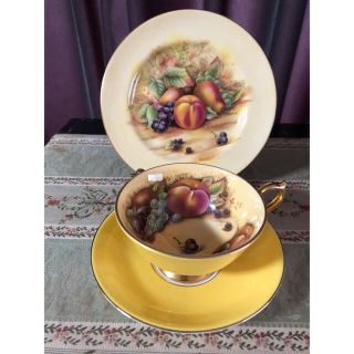 エインズレイ(Aynsley China)のAYNSLEYエルメスレイオーチャードゴールドカップ&ケーキ皿(食器)