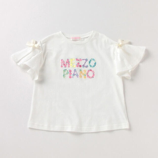 メゾピアノジュニア(mezzo piano junior)のメゾピアノ新品新作タグ付きフルーツロゴフレア袖Tシャツ100(Tシャツ/カットソー)