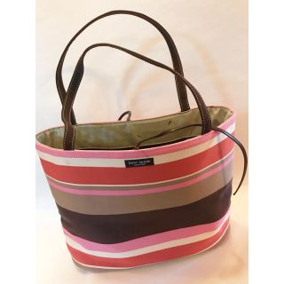 ケイトスペードニューヨーク(kate spade new york)の【USED】katespade レトロ　ストライプ　バック(トートバッグ)