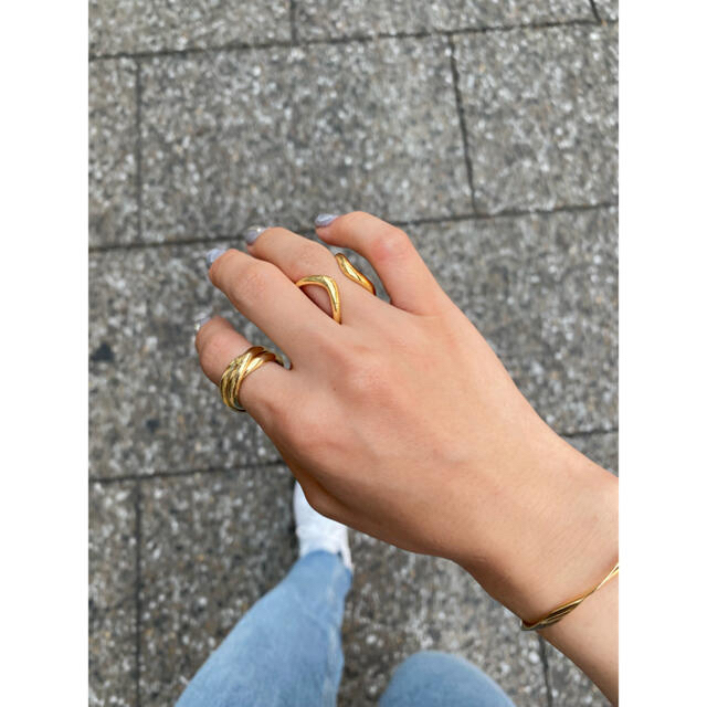 2点セット　silver925 gold　ring ゴールド　アクセサリ　指輪　 レディースのアクセサリー(リング(指輪))の商品写真