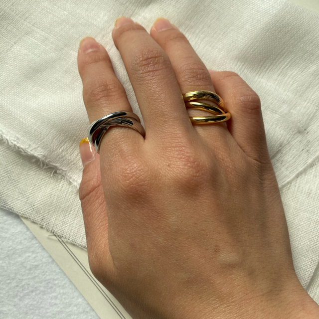 2点セット　silver925 gold　ring ゴールド　アクセサリ　指輪　 レディースのアクセサリー(リング(指輪))の商品写真