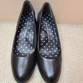 アオヤマ(青山)の未使用☆黒プレーンパンプス25.5cm(ハイヒール/パンプス)