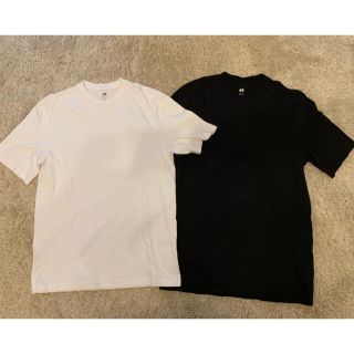 エイチアンドエム(H&M)のH&M ルーズフィットTシャツ　ブラック&ホワイト　2枚セット(Tシャツ/カットソー(半袖/袖なし))