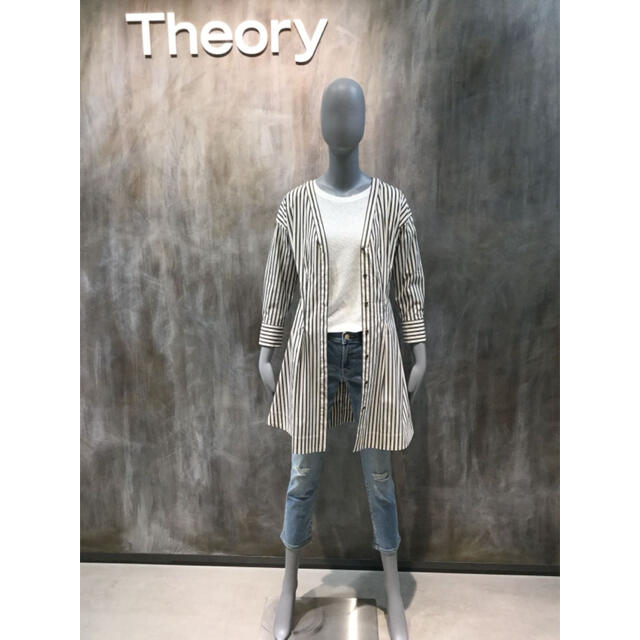 theory(セオリー)のtheory ストライプワンピース サイズ2 レディースのワンピース(ひざ丈ワンピース)の商品写真