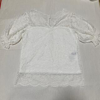 ダブルクローゼット(w closet)の半袖　レース　服　白　綺麗め(シャツ/ブラウス(半袖/袖なし))