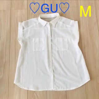 ジーユー(GU)の♡GU フレンチスリーブ白シャツ♡(シャツ/ブラウス(半袖/袖なし))