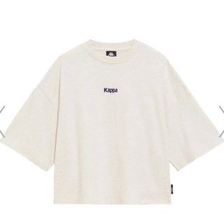 ジーユー(GU)の新品未開封 GU クロップドT(5分袖)Kappa ライトグレー XXLサイズ(Tシャツ(半袖/袖なし))