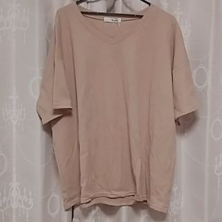 シマムラ(しまむら)の無地ワッフル生地Ｖネックカットソー👚大きいサイズ(Tシャツ(半袖/袖なし))