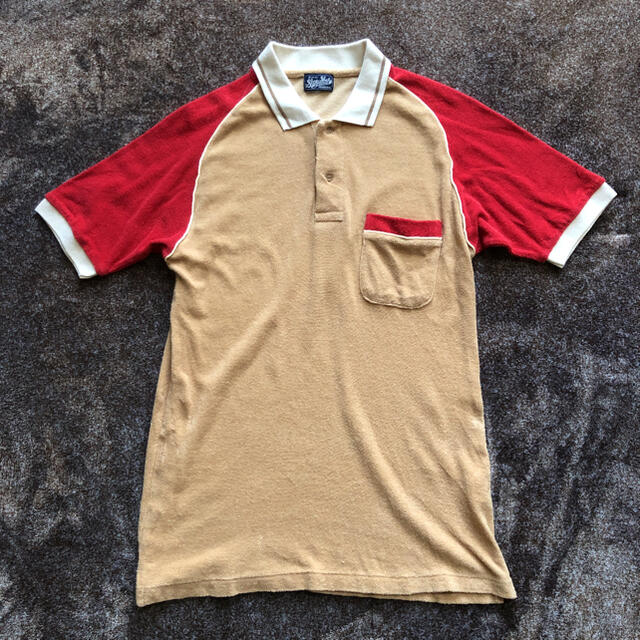 Vintage 半袖　ニット　ポロシャツ　ロカビリー　70’s 80’s パイル