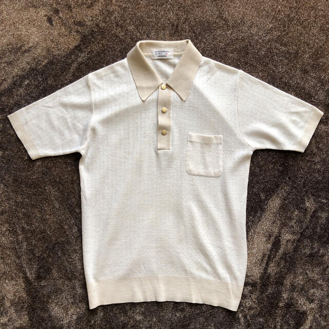 Vintage 半袖　ニット　ポロシャツ　ロカビリー　70’s 80s ベージュ