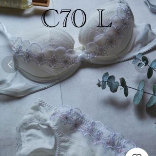 ウンナナクール(une nana cool)のune nana cool はなかんむり ✾ ブラジャーC70&ショーツL(ブラ&ショーツセット)