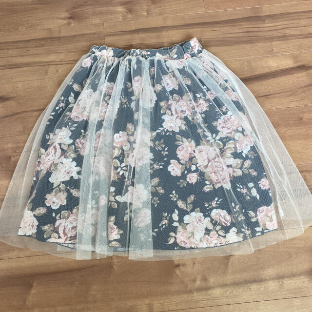 しまむら(シマムラ)のリズメロ☆チュール付き花柄スカート レディースのスカート(ひざ丈スカート)の商品写真