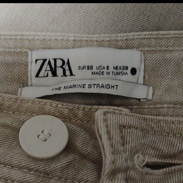 ZARA(ザラ)のZARA マリンストレート　パンツ　カーキ レディースのパンツ(カジュアルパンツ)の商品写真