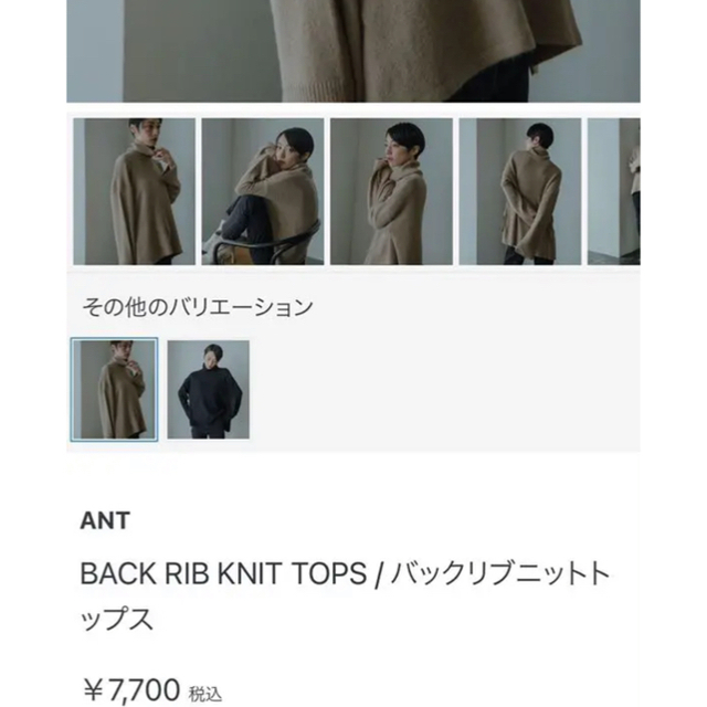 【ANT アント】BACK RIB KNIT TOPS バックリブニットトップス 1