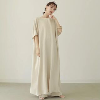 vintage satin pants&onepiece  ivory(ロングワンピース/マキシワンピース)