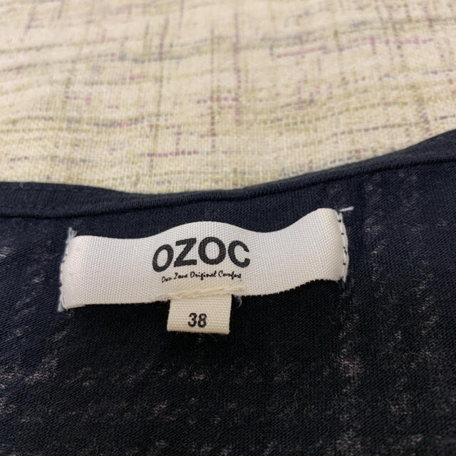 OZOC(オゾック)の☆★新品未使用★☆オゾック　フレンチスリーブチェック柄Tシャツ Mサイズ レディースのトップス(Tシャツ(半袖/袖なし))の商品写真