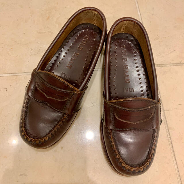 Cole Haan(コールハーン)の【美品】COLE HAANコールハーン 10M(16cm)ブラウン本革ローファー キッズ/ベビー/マタニティのキッズ靴/シューズ(15cm~)(ローファー)の商品写真