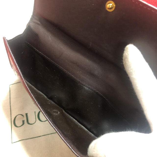 Gucci(グッチ)の【美品】グッチ ハート クレスト シマシマ　Wホック長財布 本革 ブラウン メンズのファッション小物(長財布)の商品写真