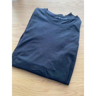 ユニクロ(UNIQLO)の＋J ユニクロ　ジルサンダー　スーピマコットン 長袖　クルーネックＴ ブラック(Tシャツ/カットソー(七分/長袖))