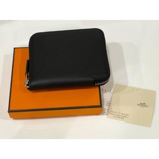 即納 Hermes エルメス シルクインコンパクト 財布 クレ/黒 19AW