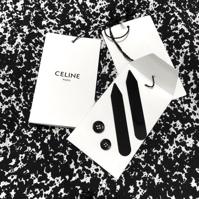 新品 CELINE セリーヌ マーブル 総柄 シャツ 41 国内正規