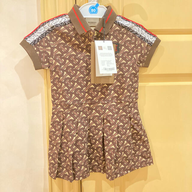 BURBERRY(バーバリー)のBurberryコットンピケドレスbrown キッズ/ベビー/マタニティのベビー服(~85cm)(ワンピース)の商品写真