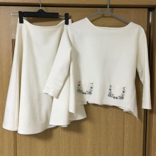 チェスティ(Chesty)のchesty まいまい着 ウール ビジュー ポケット セットアップ(セット/コーデ)