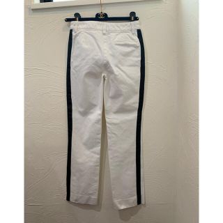 シャネル CHANEL 白コットン・黒ライン・パンツ