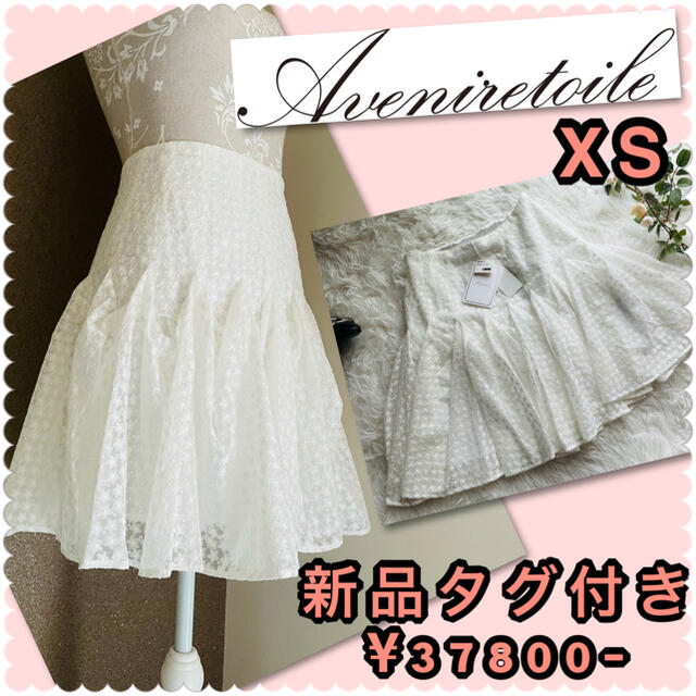 Aveniretoile(アベニールエトワール)の♡新品37800円　アベニールエトワール　フラワー刺繍スカート♡ レディースのスカート(ひざ丈スカート)の商品写真