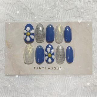 ネイルチップ 現品 ミラーネイル お花ネイル うねうね