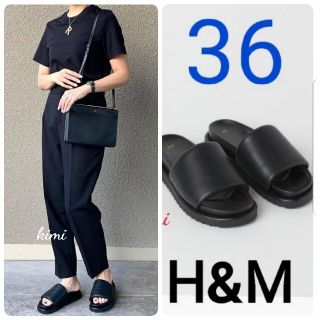 エイチアンドエム(H&M)のH&M　(36  黒)　フラットサンダル(サンダル)