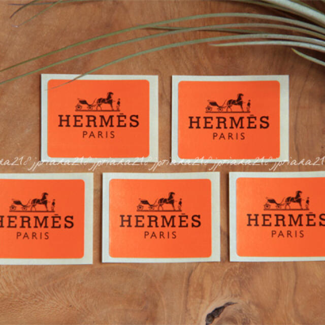 Hermes(エルメス)のエルメス ラッピング用シール 5枚 オレンジ 非売品 ステッカー 正規品 レディースのファッション小物(その他)の商品写真
