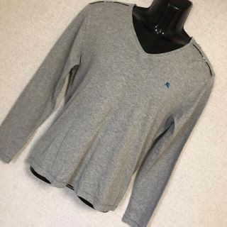 バーバリーブルーレーベル(BURBERRY BLUE LABEL)のレディース　バーバリー ブルーレーベル ノバチェック Vネック ロンT   M(カットソー(長袖/七分))