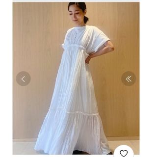 ドゥロワー(Drawer)の【美品】 styling ケイシラハタ ランダムプリーツフレア ワンピース(ロングワンピース/マキシワンピース)