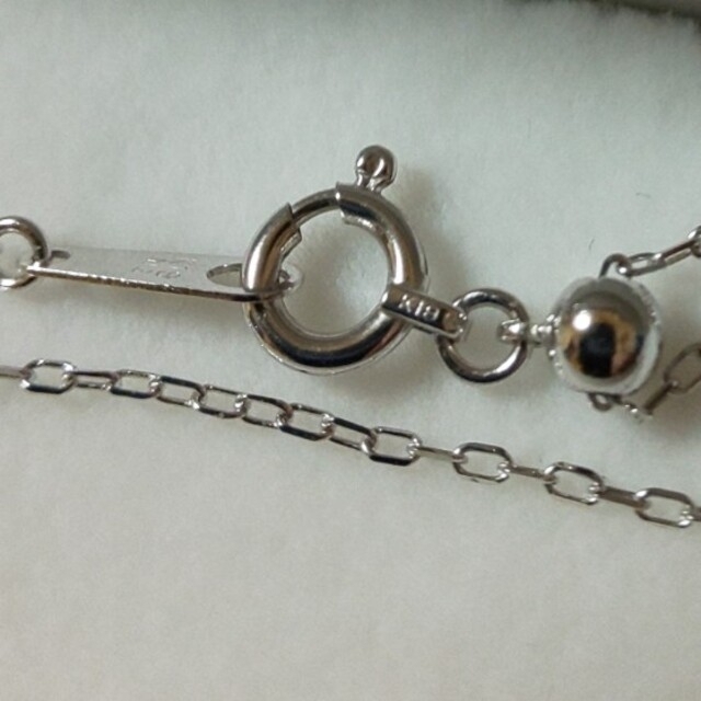 k18WG 本真珠ピンスルーチェーンネックレス 約45cm レディースのアクセサリー(ネックレス)の商品写真