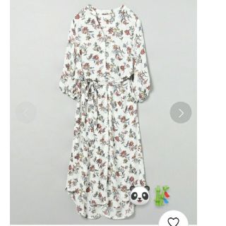 ジーナシス(JEANASIS)の新品 🐼🎋  ジーナシス  スキッパーシャツワンピース ホワイト系(ロングワンピース/マキシワンピース)