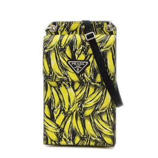 プラダ バナナ模様 スマホケース ショルダーバッグ サフィアーノ イエロー 2Z