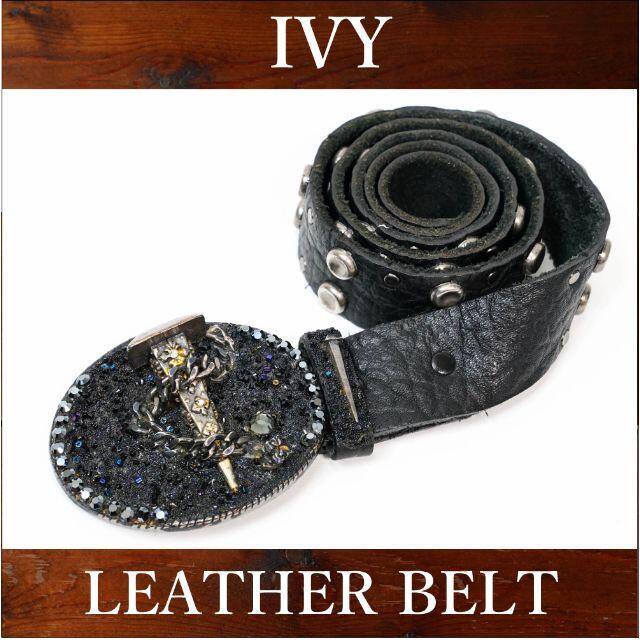 【1点物】IVY/アイヴィー LEATHER BELT/レザーベルト黒34