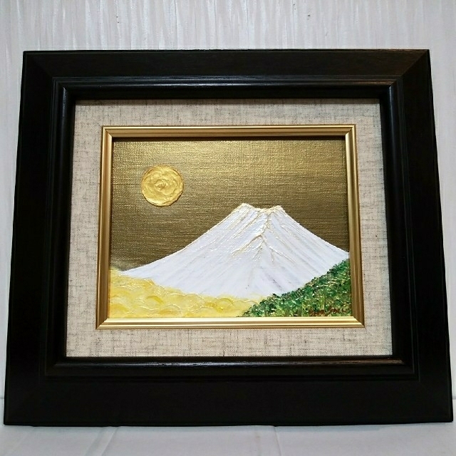 開運 霊峰富士山 純銀製絵画