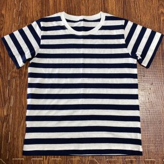 ムジルシリョウヒン(MUJI (無印良品))の無印良品　キッズ　ボーダーTシャツ　tシャツ　130(Tシャツ/カットソー)